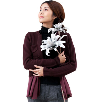 (INMAN)2013冬装新款全棉圆领多口袋<em>假两件</em>针