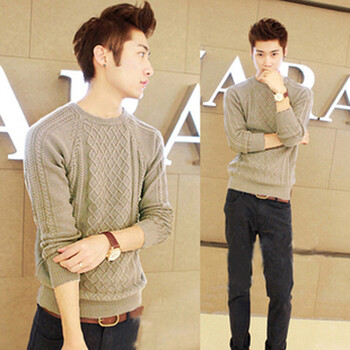 品鉴良品 秋冬新款 扭花工艺 <em>麻花</em>编织套头<em>毛衣</em>