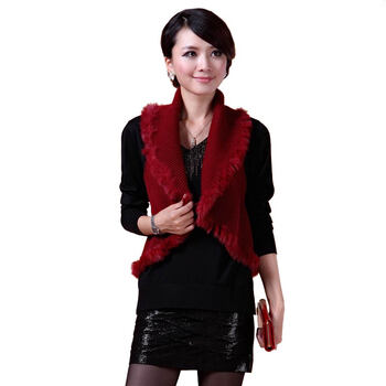 咪萝2013秋装女士针织毛毛马甲女装韩版时尚春秋