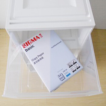 爱丽思IRIS抽屉收纳箱 大号环保塑料可叠加整理储物箱BC-500 白色 4个装
