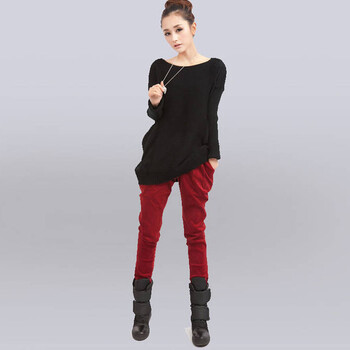 新品潮流时尚春秋松紧腰灯芯绒裤子哈伦裤女