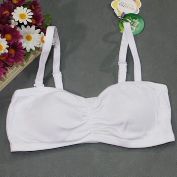 安菲雅少女<em>文胸</em> 无钢圈小背心 纯白纯棉/<em>竹纤维</em>