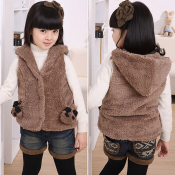 家园宝童装 2012新款<em>秋装</em> <em>女童马甲</em> 羊羔毛马甲