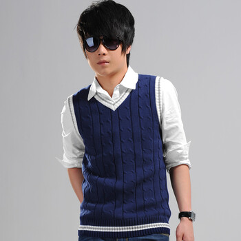 Guuka/古由卡春秋<em>男士</em>修身V领针织衫男款韩版