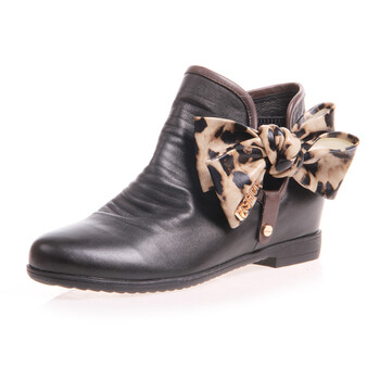 结纯牛皮舒适短筒女靴