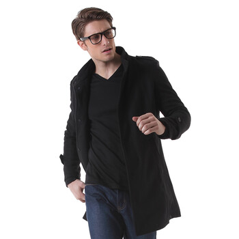 GCD 男式<em>外套</em>单排扣 <em>春秋款</em> 优质<em>羊毛绒</em>男呢大