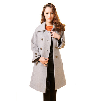 丽达 专柜<em>风衣</em>冬季舒适<em>双排扣羊绒大衣外套</em>L8