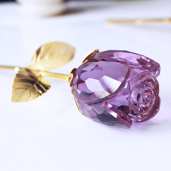 七夕情人节礼物精信水晶玫瑰花