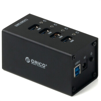 奥睿科（ORICO） A3H4-BK 全铝高速4口USB3.0扩展集线器分线器 带电源 黑