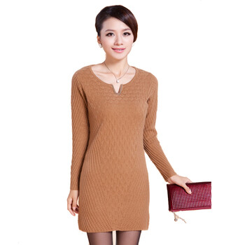 咪萝 秋冬新款女士<em>中长款套头毛衣</em> 女打底衫新