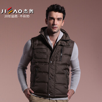 <em>杰奥</em>jieao<em>羽绒服 男款</em>高档<em>马甲</em> 欧版多兜设计 提