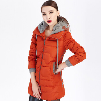 熙兰雅2012新款冬装 个性头像长款修身羽绒服