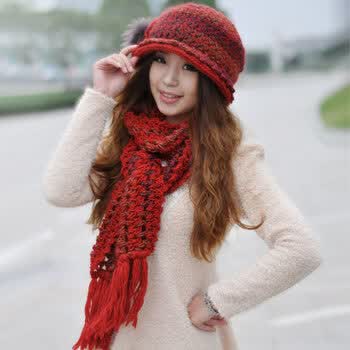 朵澜2011新款<em>帽子围巾</em>两件<em>女式帽子</em>冬季保暖