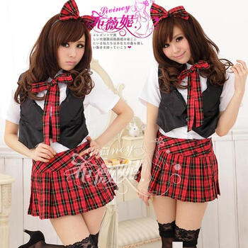 品信情趣支持<em>货到付款</em>高腰<em>马甲</em>学生装格子角色