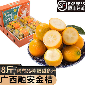 顺丰礼盒装融安金桔广西特产滑皮金钱桔脆蜜金桔子新鲜水果脆皮蜜橘子