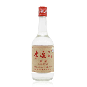 李渡光瓶高粱酒固态法酿造粮食白酒江西白酒壹号52度500ml1瓶