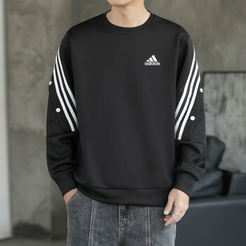 adidas阿迪达斯三叶草自营旗舰店卫衣男子夏季圆领套头衫宽松外套上