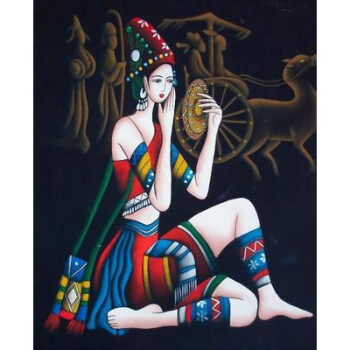 装饰画民族风抽象画客厅墙画卧室餐厅壁画沙发背景挂画无框画 款-28