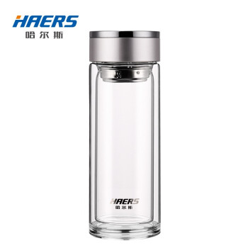 哈尔斯 商务双层玻璃杯HBL-W-300-73 银色300ml（单位：个）