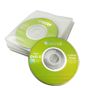 铼德（RITEK） 原装行货 8厘米 CD/DVD小盘 空白光盘  50片塑封装 刻录盘 碟片 2.66g DVD小盘10片散装