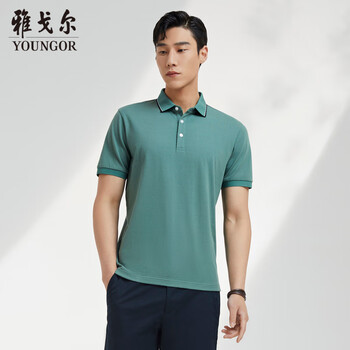 雅戈尔t恤男士2022夏季青年男士商务休闲短袖t恤vspc533065qca绿色xl