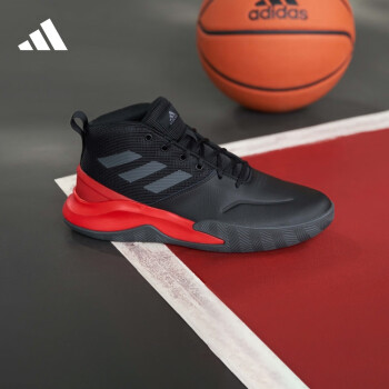 adidas OWNTHEGAME团队款实战篮球运动鞋男子阿迪达斯官方 黑色/红色 47