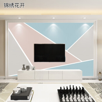 几何图案电视墙壁纸大气影视墙简约现代北欧客厅电视背景墙立体装饰