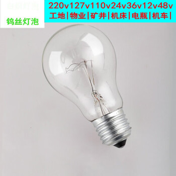 灯泡e27螺口老式15w25w40w60w100w200w钨丝普通照明灯泡黄光 24伏灯泡