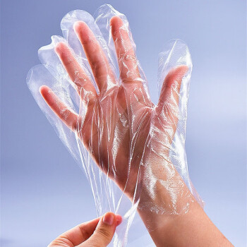 食品级加厚一次性手套透明防水加厚pe薄膜手套美容家务环保手套特厚款