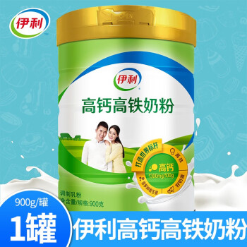 女士奶粉青年人成年成人大学生冲饮牛奶粉 伊利-高钙高铁奶粉900g*1罐