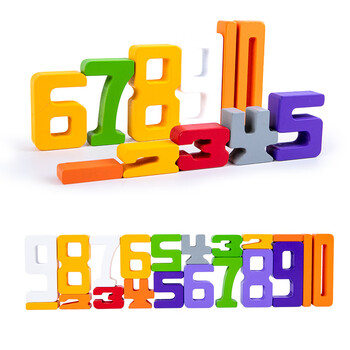 木制彩色数字110积木叠叠高数学计算数量认知逻辑动手能力早教玩具m3