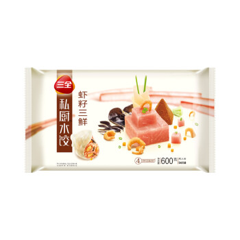 三全 私厨水饺 虾籽三鲜 600g （54只）