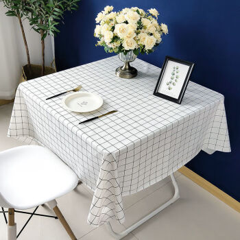 正方形家用pvc小方桌子台布桌布防水防烫防油免洗北欧餐布艺桌布白色