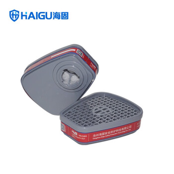 海固（HAIGU）P-Hg-1 活性炭滤毒盒防毒面具滤毒盒 防护汞蒸气等2个/包 1包装 6号滤毒盒 红色