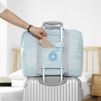 欧因 孕妇待产包衣服单肩包大容量旅行包防水可套行李箱 蓝色 大