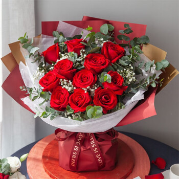 红玫瑰花送女友生日鲜花礼盒预定同城配送送女生老婆全国花店送花北京
