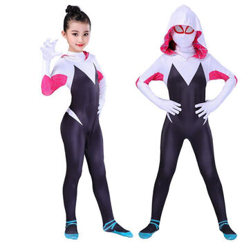 新品蜘蛛侠衣服紧身衣蜘蛛侠衣服儿童平行宇宙新纪元格温女蜘蛛侠