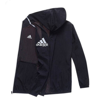 adidas阿迪达斯三叶草皮肤衣大码男透气短款夏季外套连帽潮流防晒服
