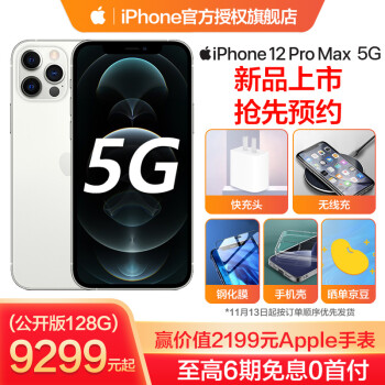 【赢Apple Watch】iPhone 12 Pro Max 支移动联通电信5G 双卡双待手机 银色 128GB（套餐一）