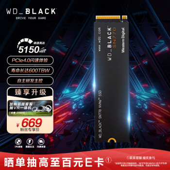 Western Digital 西部数据 SN770 NVMe M.2 固态硬盘 1TB（PCI-E4.0）