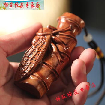 木福在眼前钱袋子手把件挂件木雕福袋钱袋钥匙扣木质饰品一鸣惊人