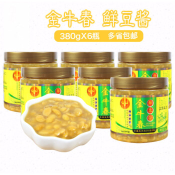 茗播普宁豆酱金牛春鲜豆酱380gx整箱6瓶配粥炒菜蒸鱼海鲜蘸酱