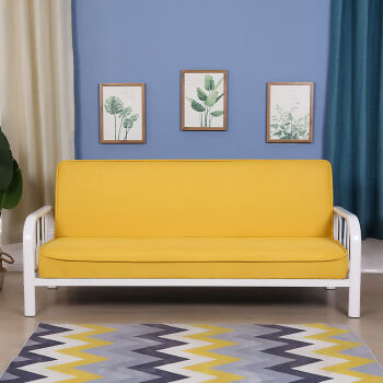 可折叠沙发床两用简易单人双人小户型多功能客厅懒人房沙发椅亮黄色