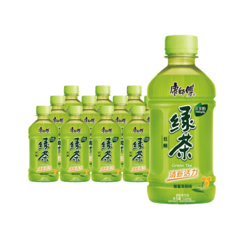 康师傅绿茶330ml12蜂蜜茉莉味低糖瓶装茶饮料聚餐整箱