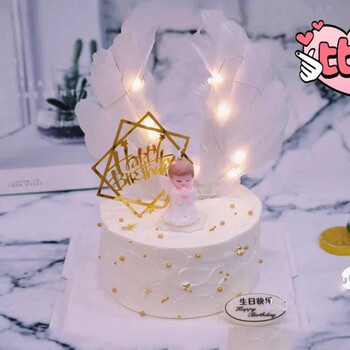 天使生日蛋糕网红宝宝儿童周岁百岁创意定制上海广州全国同城配送许愿