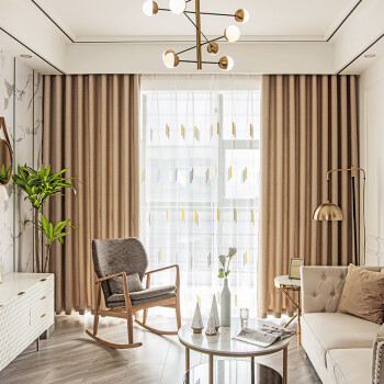 赫伊莎定制窗帘遮光卧室客厅加厚2020年新款轻奢现代全布北欧简约雅典