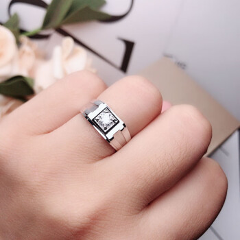 佳简珠宝18k金求订结婚男士钻戒男戒裸钻对戒定制铂金1克拉真钻石戒指
