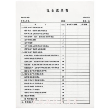 得力同款资产负债表利润表a4一套2本现金流量表财务会计企业月度报表