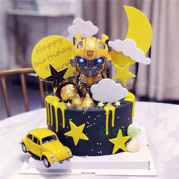 网红变形金刚生日蛋糕创意儿童男孩擎天柱大黄蜂巨无霸霸天虎生日蛋糕