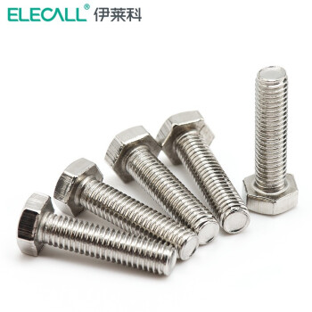 伊莱科(elecall)201不锈钢螺丝家用平头螺丝螺栓螺帽弹垫外六角螺丝